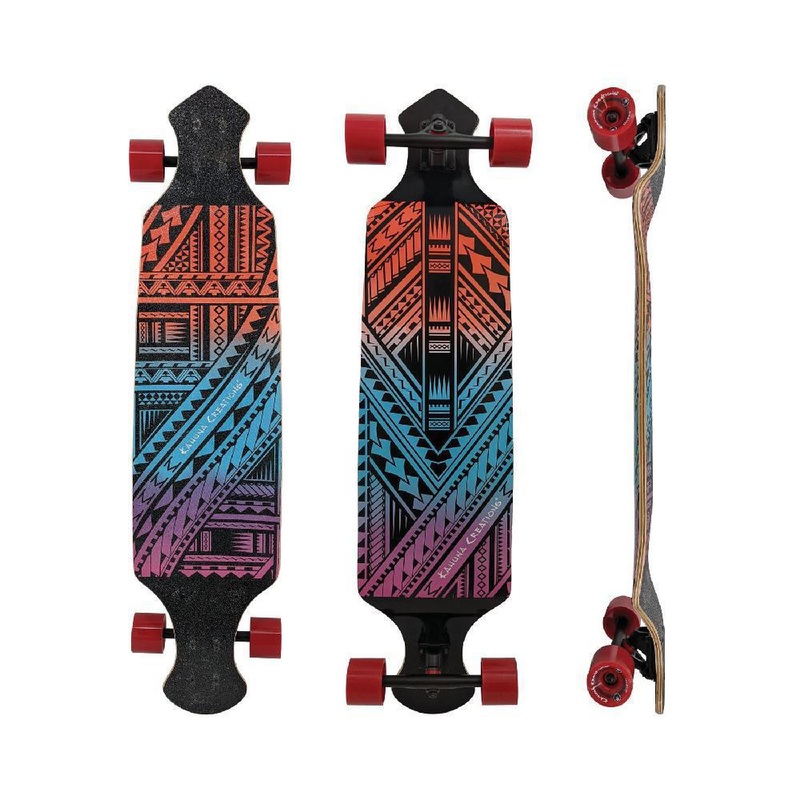 Kahuna Creations Hilo Tatau Sunset 42″ Drop Down Longboard Complete