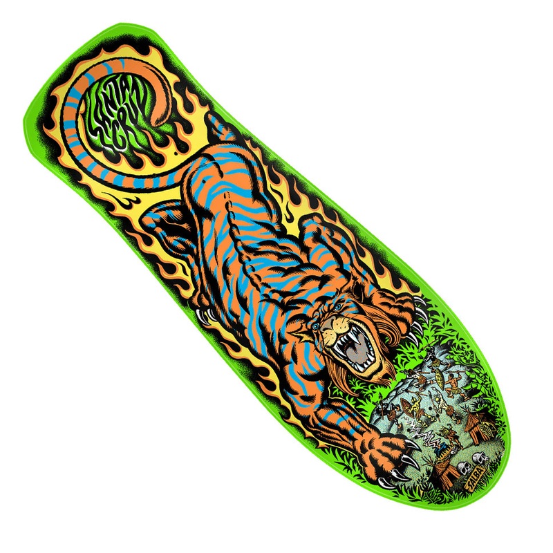 Santa Cruz Salba Tiger Reissue Shaped Green Deck Green 10.3 x 31.1 WB:14.5-15
