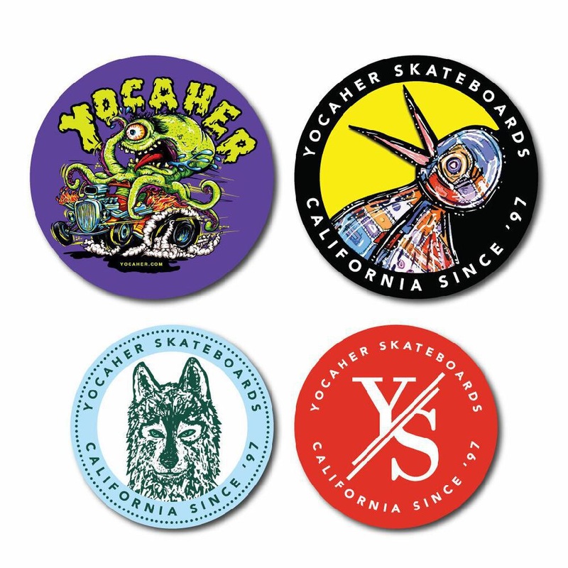 Stickers Yocaher Bird Octopus Wolf Logo All 4 Stickers