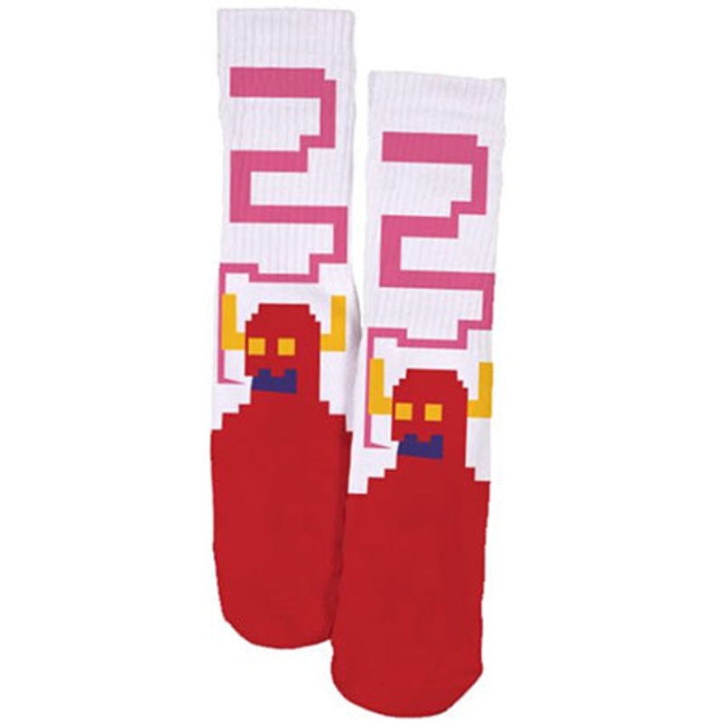Toy Machine Bitmap Monster Crew Socks White One size fits all