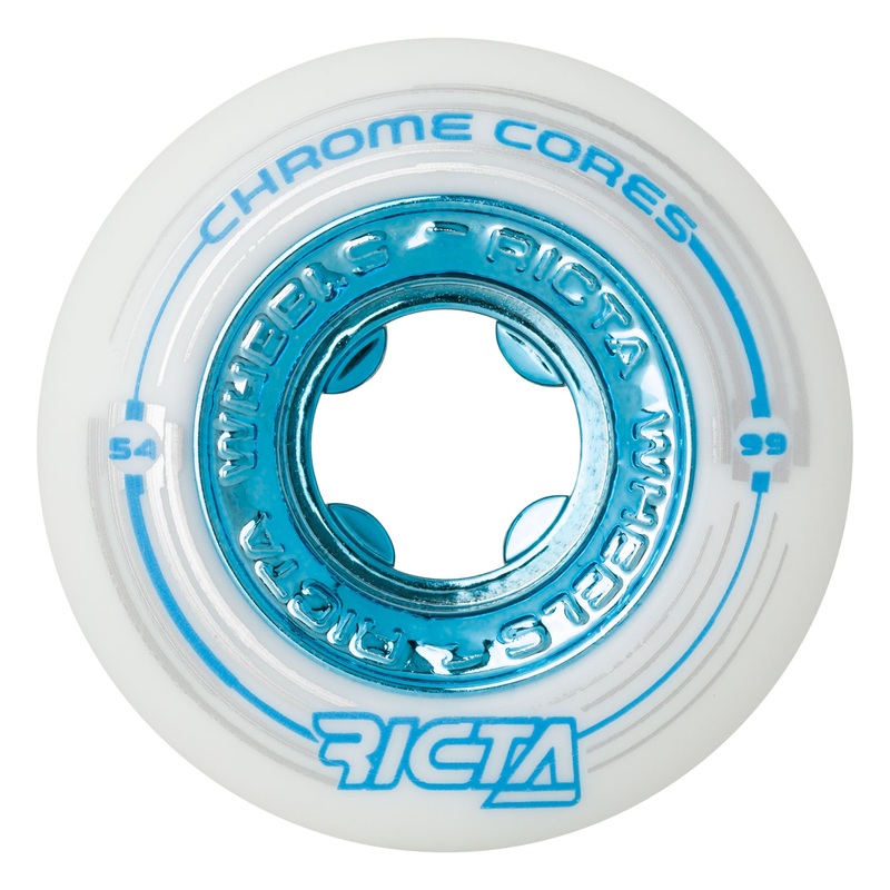 54mm Chrome Core 99a Ricta Skateboard Wheels White 54mm