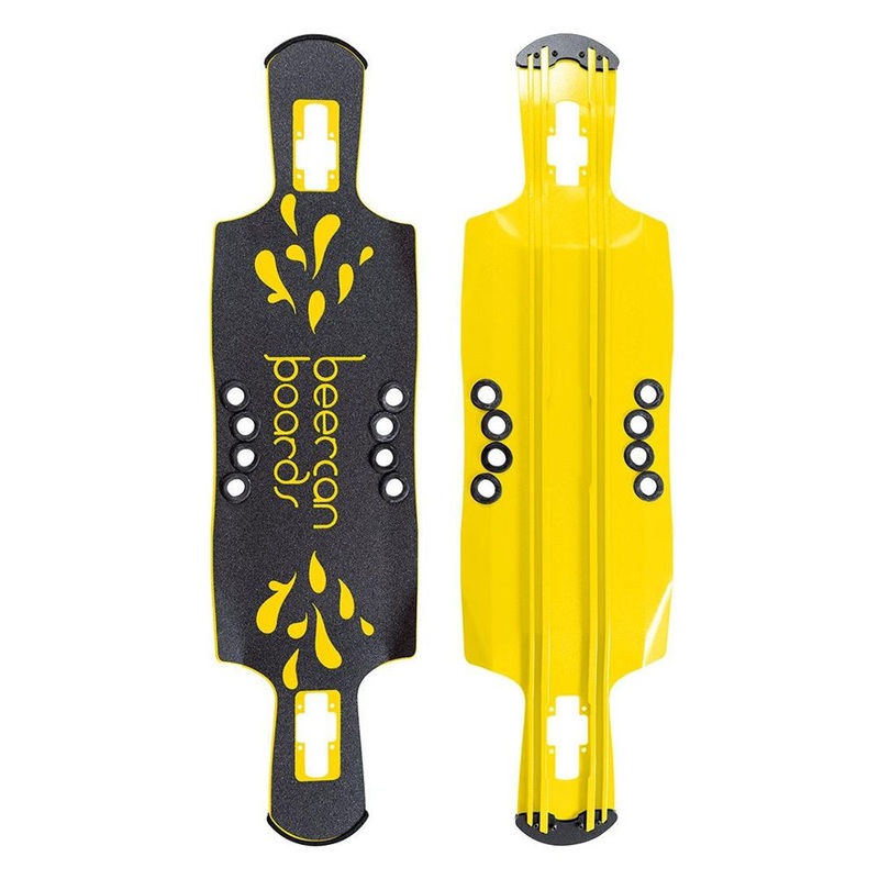 Beercan Yellow 40″ Kegger Drop Through Longboard Deck Deck