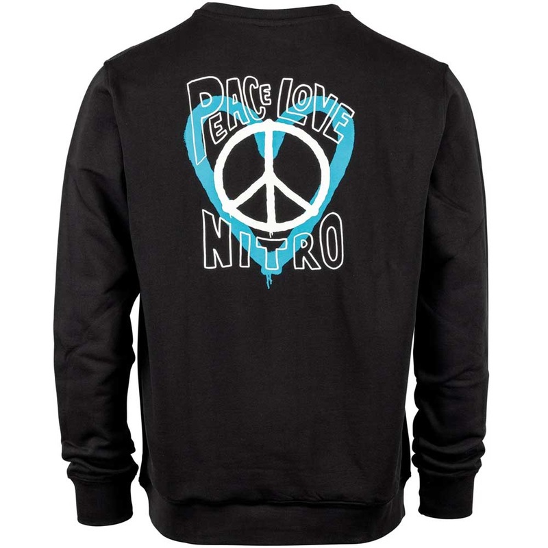 Nitro Peace Love Nitro Crew Sweatshirt Small Black