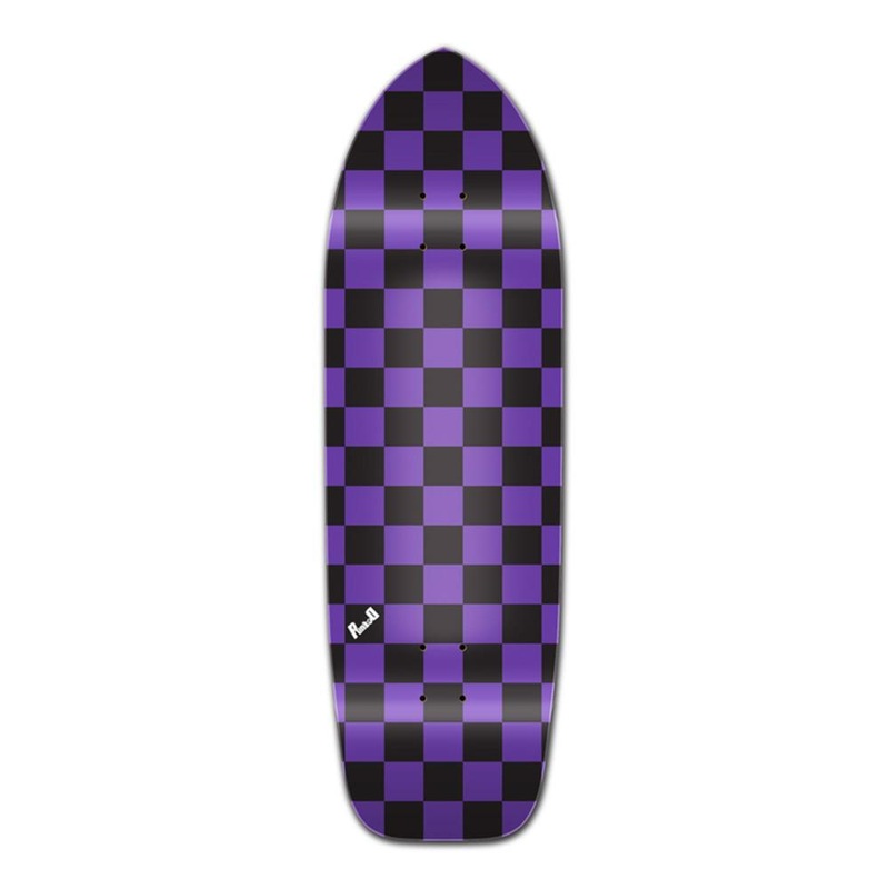 Punked Old School Longboard Deck – Checker Purple Deck