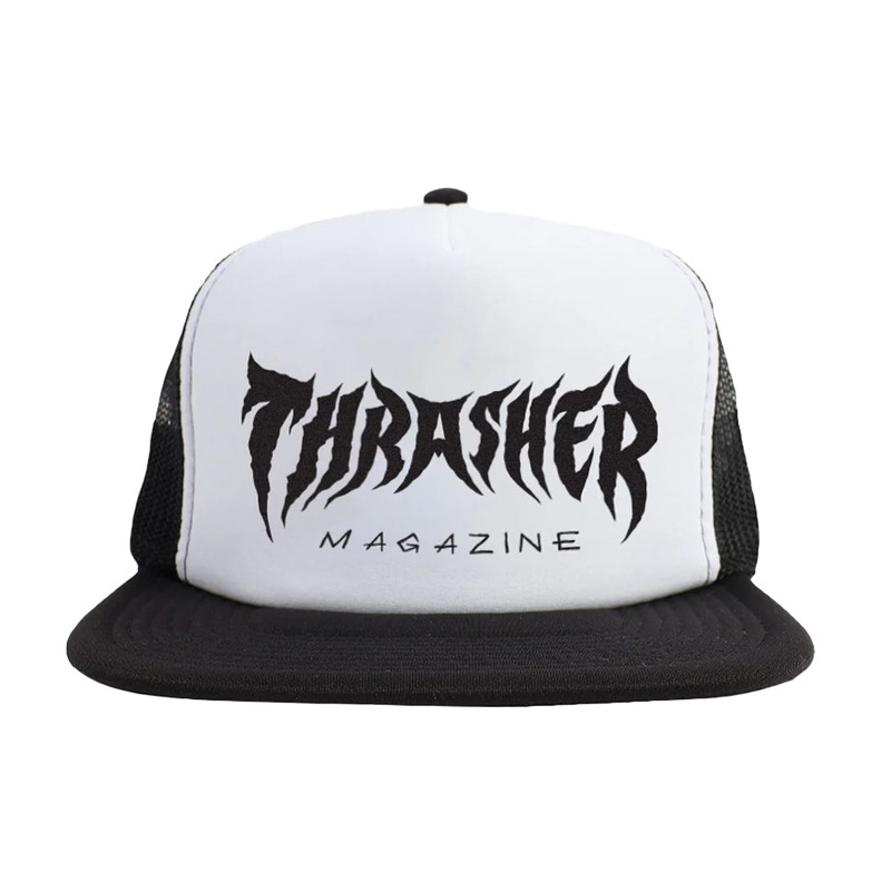 Thrasher Magazine Metal Trucker Hat White/ Black One Size Fits All