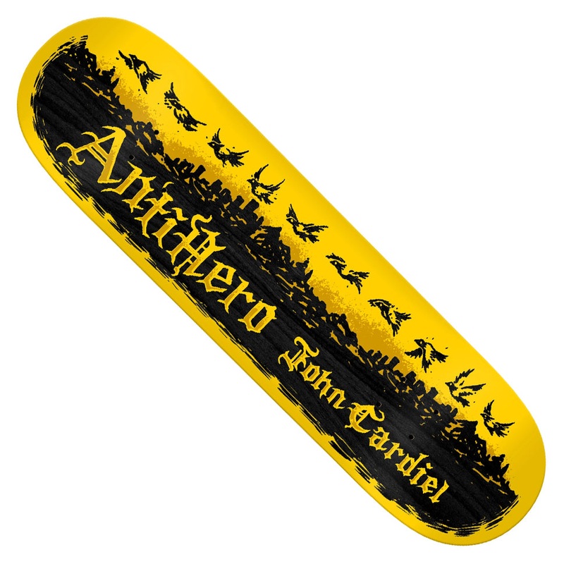 Anti-Hero John Cardiel Pigeon Mountain Deck Dipped Yellow 8.38 x 32.25 WB:14.5
