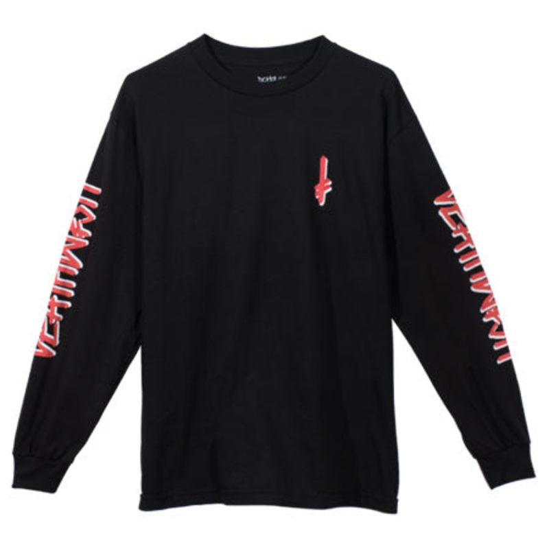 Deathwish Landmark Long Sleeve T Shirt Black/ Red Extra Large