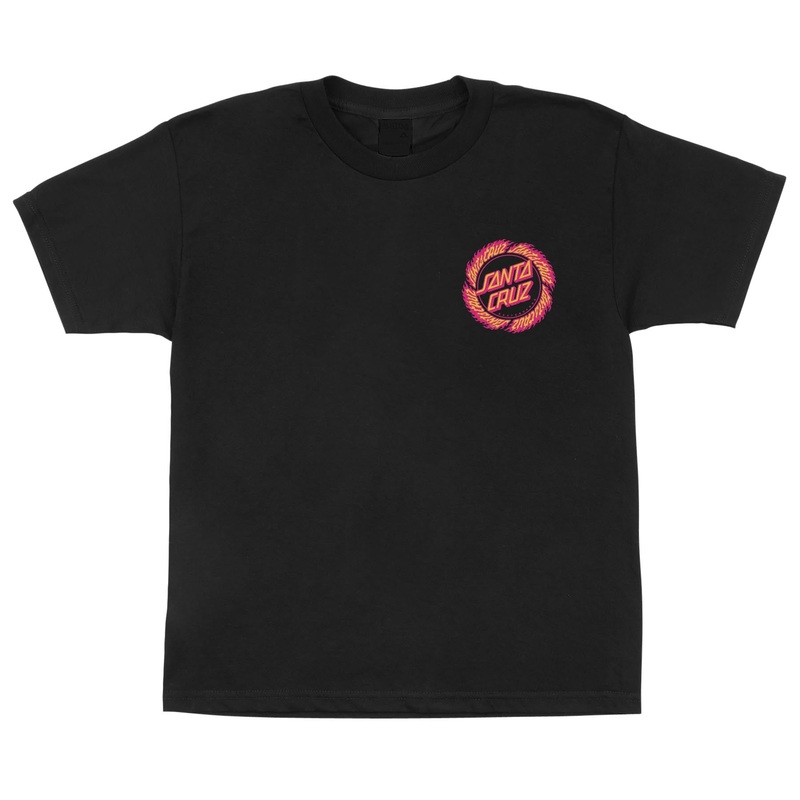 Flame Ringed Dot Youth Santa Cruz T-Shirt Black S