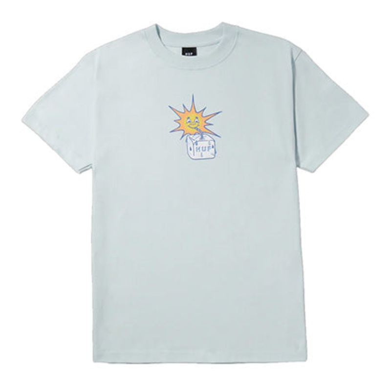 HUF Sippin’ Sun T Shirt Sky Large