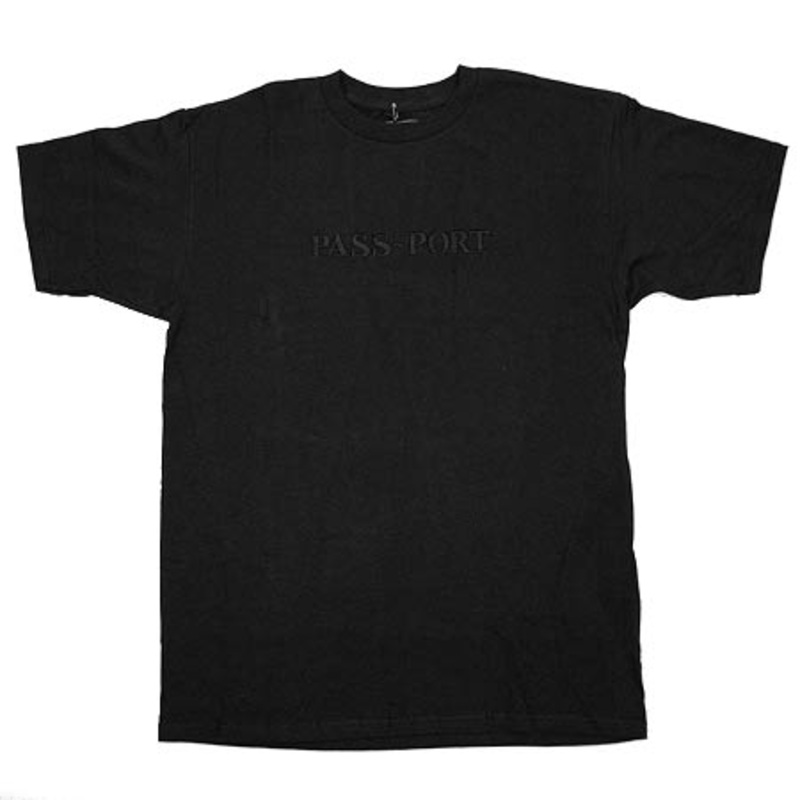 Pass Port Official Embroidery T Shirt Black Medium