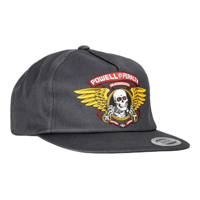 Powell Peralta Winged Ripper Snapback Hat Charcoal OS