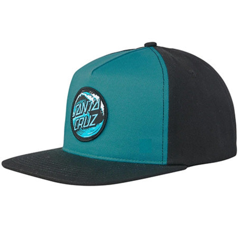 Santa Cruz Wave Dot Snap-Back Hat Aqua/ Black One size fits all