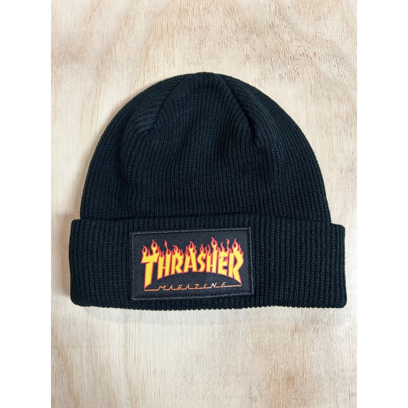THRASHER FLAME PATCH BEANIE