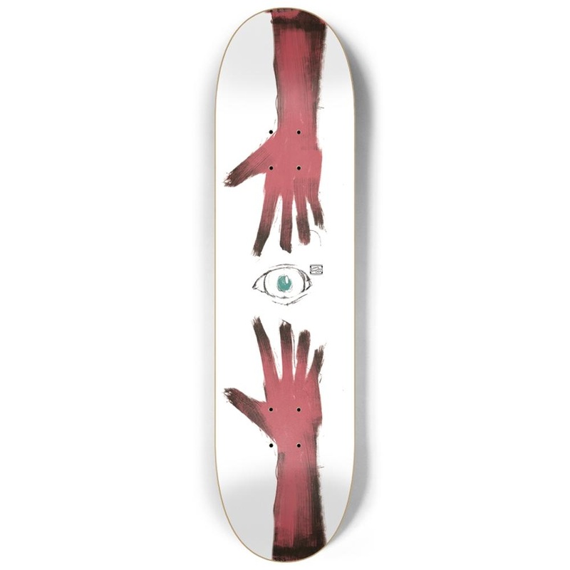 Catch The Eye Red Custom 8.25″ Skateboard or Wall Art Deck Only No wall hangers