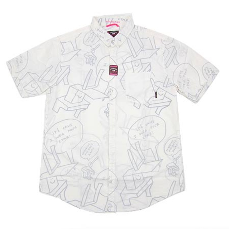Fourstar Gonz Short Sleeve Button-Up Shirt Ecru Small