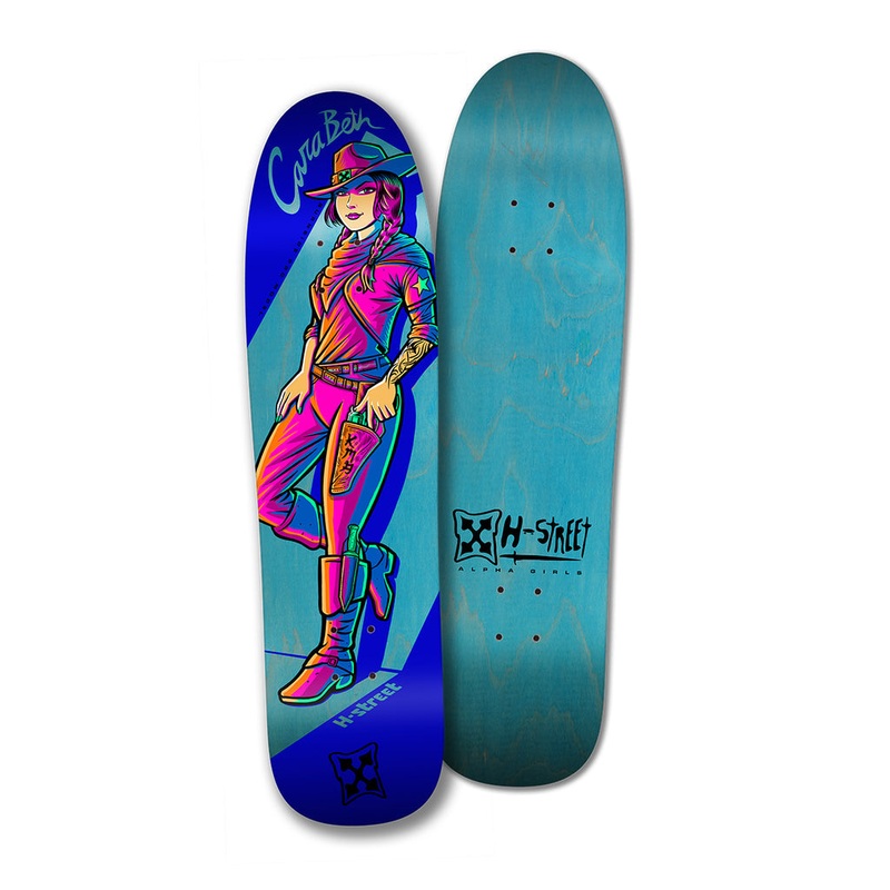 H-STREET CARABETH BURNSIDE “COW GIRL” 8.5″ SKATEBOARD DECK