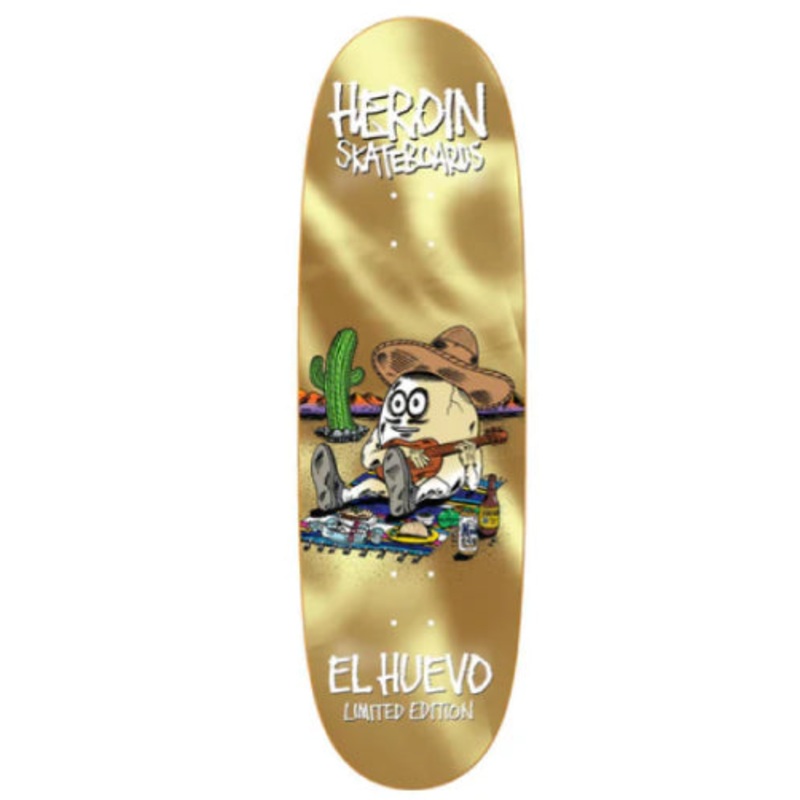 Heroin El Huevo Limited Skateboard Deck Gold 9.4″ 9.4″