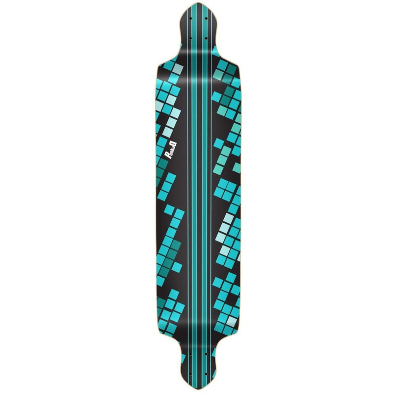 Punked Drop Down Black Digital Wave Longboard Deck Deck