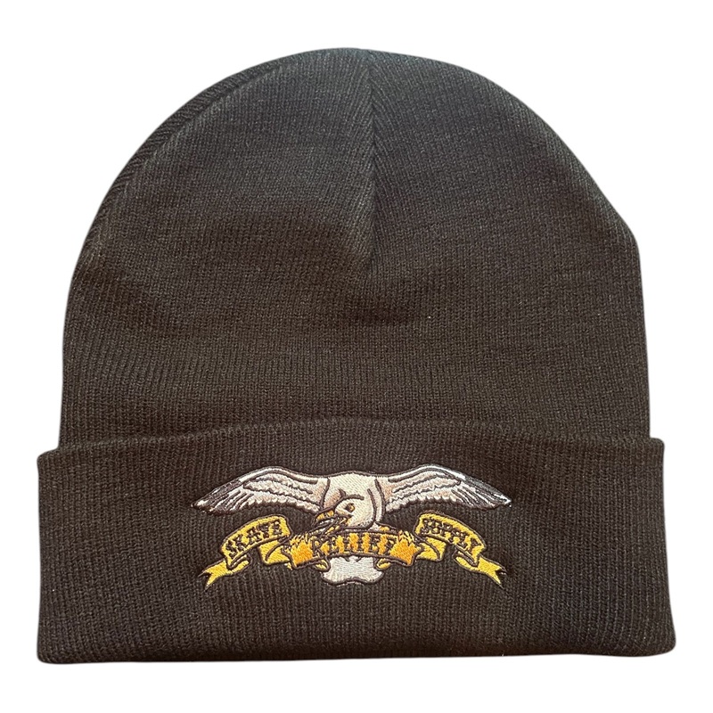 Relief Embroidered Seagull Beanie Black OS