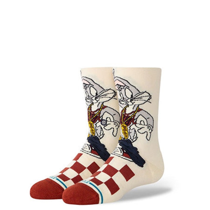 Stance Kids Bugs Crew Socks Vintage White Large