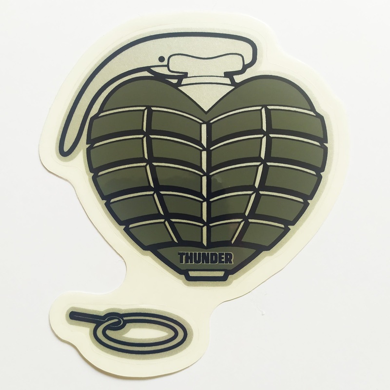 Thunder Trucks OG Grenade Skateboard Sticker – Grey