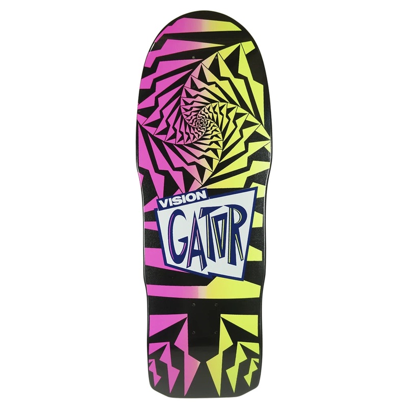 Vision Gator II Modern Concave 10.25″ Skateboard Deck Black/Fade/Pink/Yellow