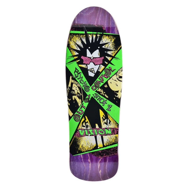 VISION “PSYCHO STICK 2″ 10” SKATEBOARD DECK Purple Stain