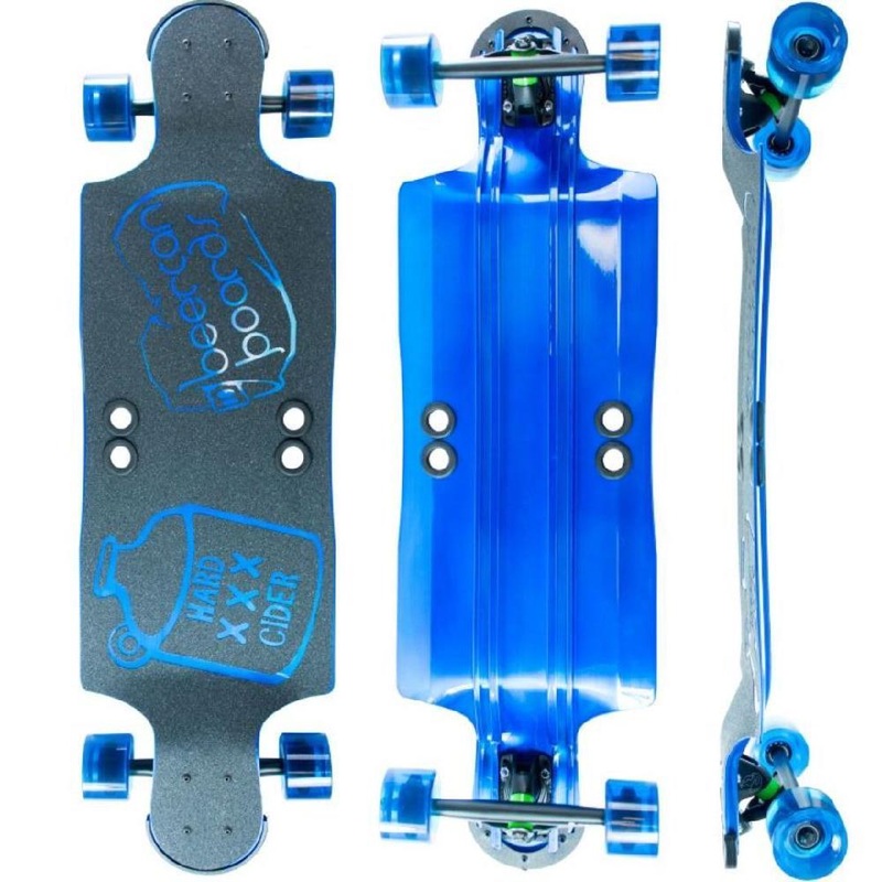Beercan Blue 35″ Hard Cider Drop Down Longboard Complete