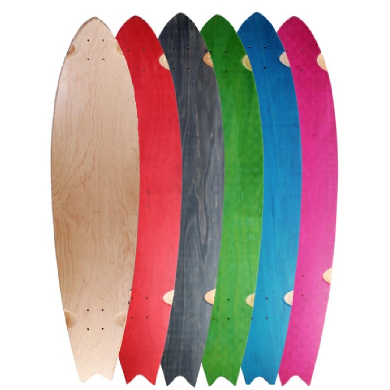 Fishtail 40 inch Blank Longboard Deck Natural