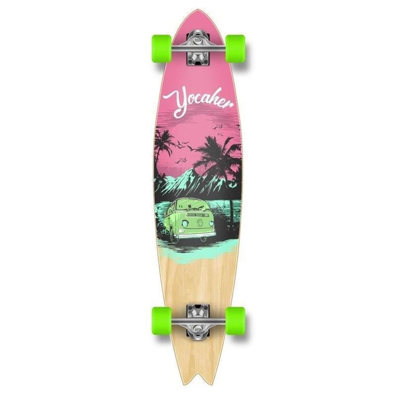 Fishtail Longboard 40 inch VW Pink N’ Mint from Punked – Complete Complete