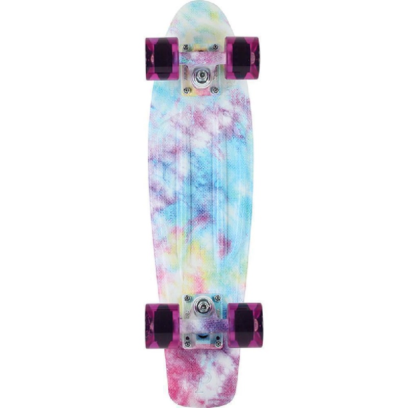 Penny Board 22″ Cracked Dye Blue Tie Dye Skateboard Complete
