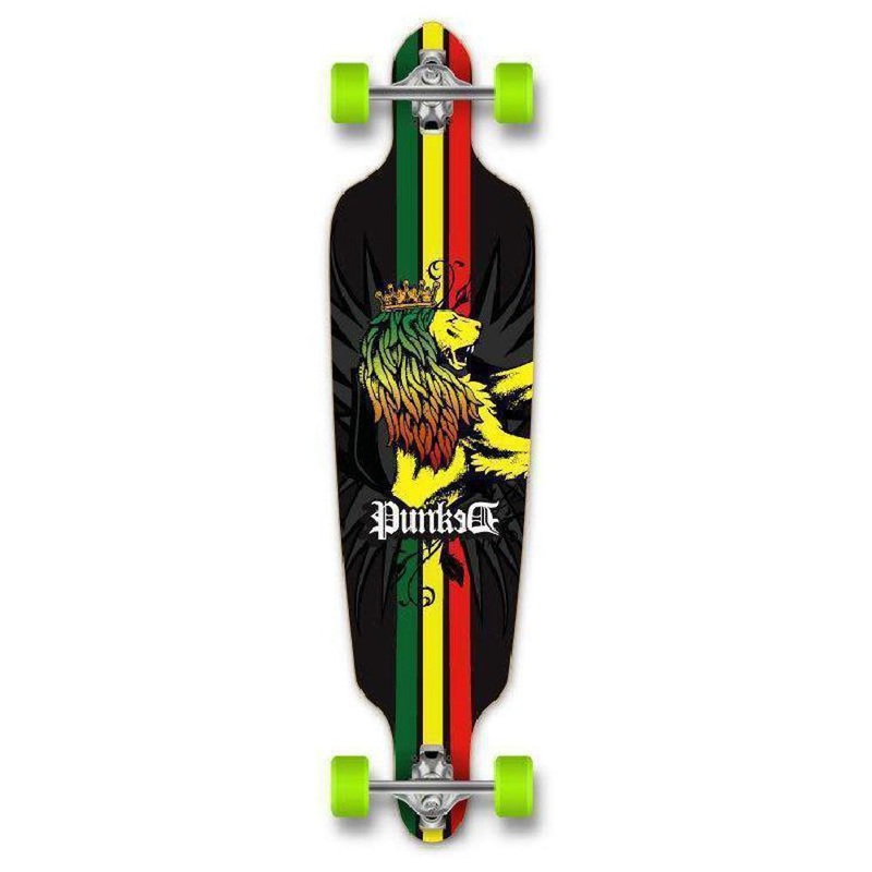Punked Rasta Drop Through Longboard 40 inches Complete