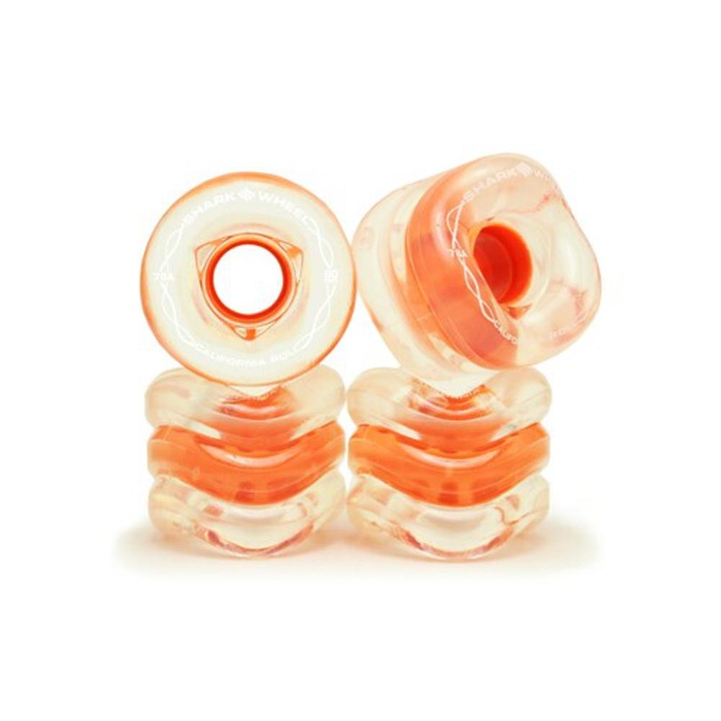 Shark Wheel 60mm Clear With Orange Hub California Roll Skateboard Wheels