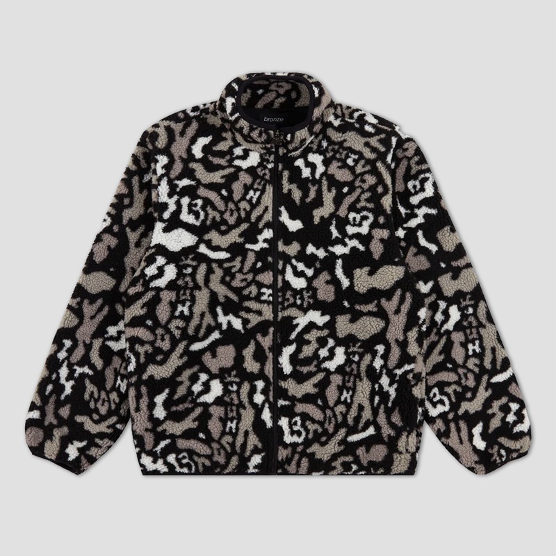 Bronze Camo Fleece Jacket Snow Small