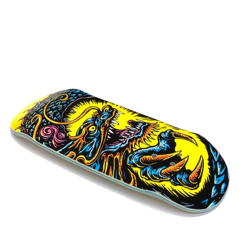 Chems Yellow Background Blue Dragon Fingerboard Deck 29mm Mid-Pro Popsicle