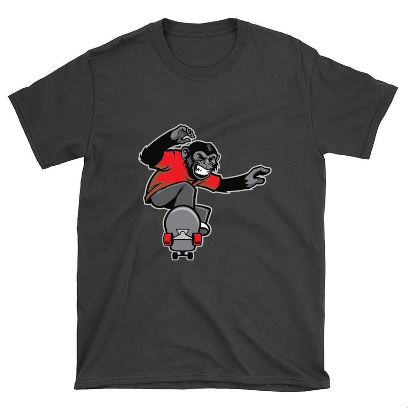 Chimp Skateboarder T-Shirt S Black