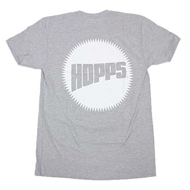 Hopps Sun Logo T Shirt Heather Grey/ White Small