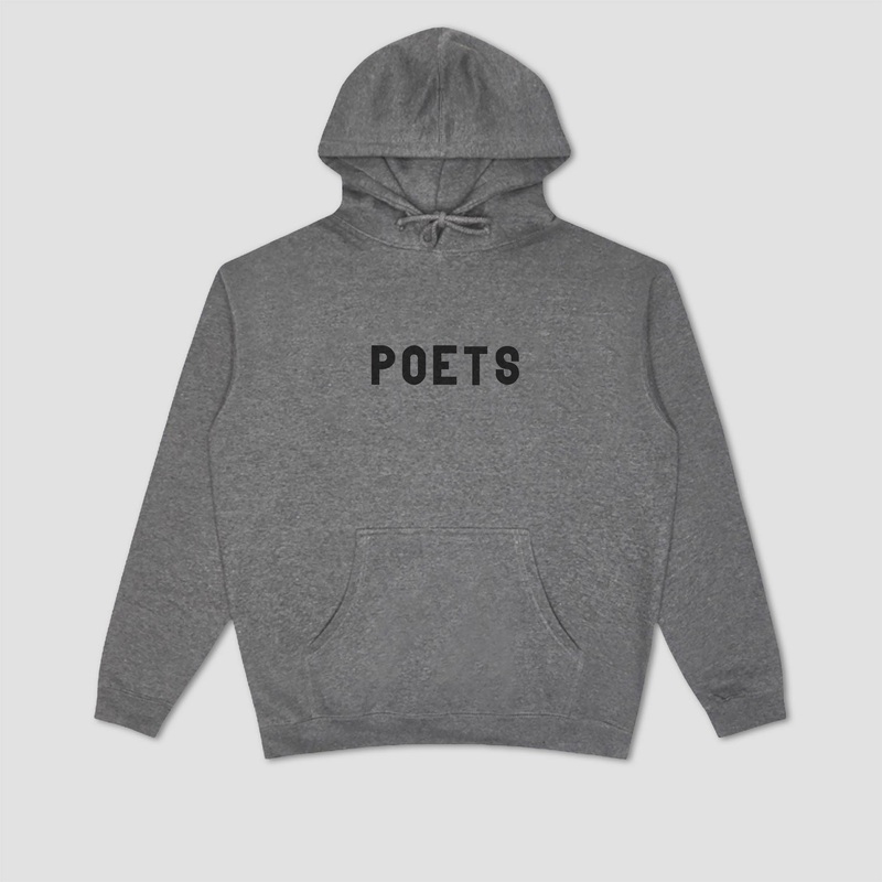 Poets X Danny Minnick OG Flocked Hoodie Heather Grey With Black Flocking Small
