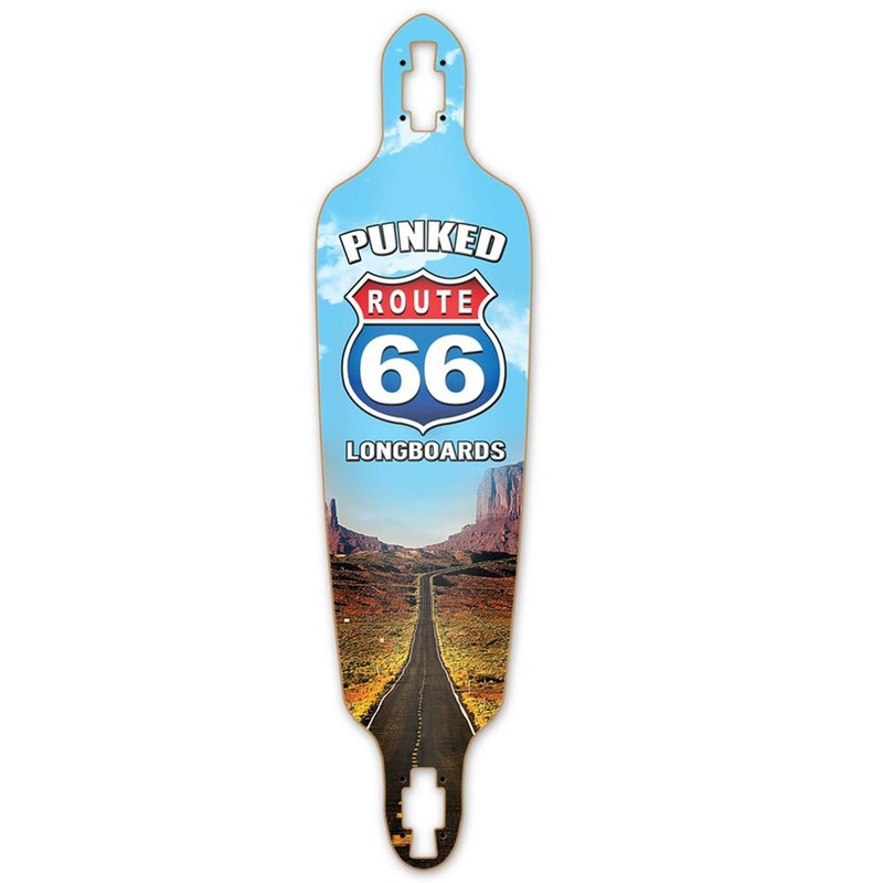 Punked Drop Through Longboard Deck – Route 66 Series – The Run Deck