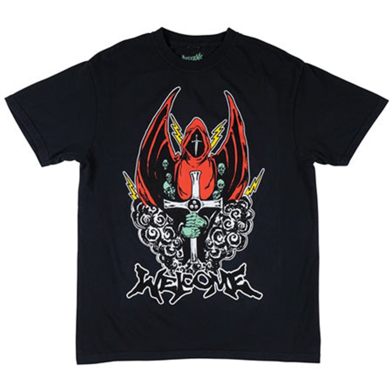 Welcome Skateboards Knight T Shirt Black Medium