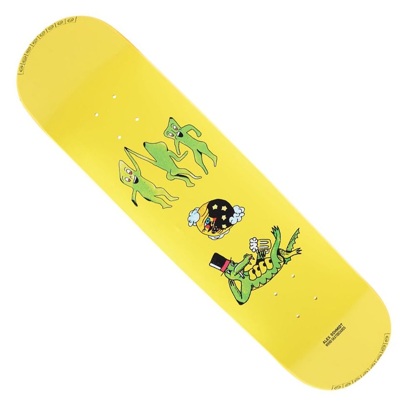 WKND Skateboards Alex Schmidt Croc o Clock Deck Yellow 8.5 x 32.125 WB:14.25