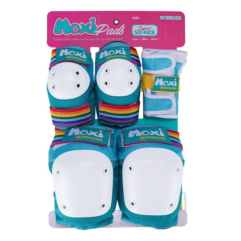 187 Killer Pads MOXI Six Pack Pad Set Wrist Guards / Elbow Pads / Knee Pads JR Jade