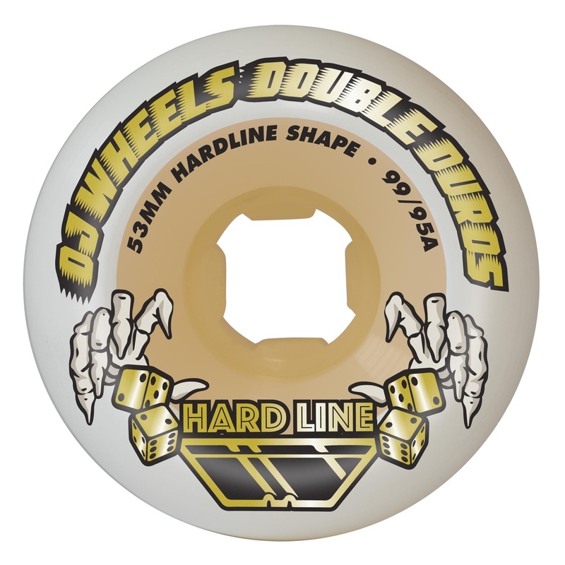 53mm Double Duro White Gum Hardline 99a/95a OJ Skateboard Wheels White 53mm