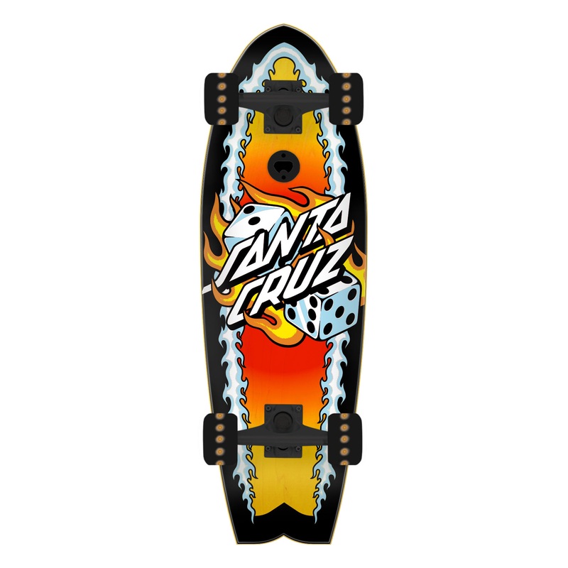 8.81in Flaming Dice Dot Santa Cruz Shark Cruiser No Color 8.81in x 27.69in