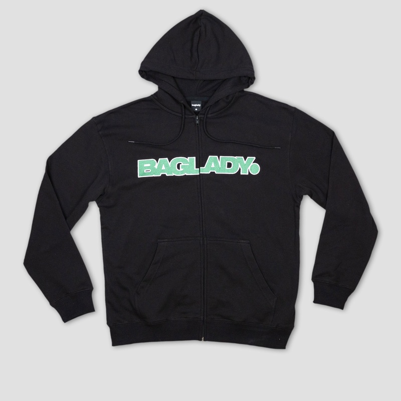 Baglady Full Zip Hood Black Small