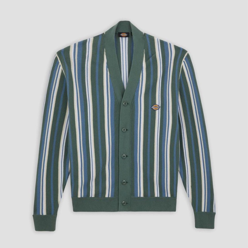 Dickies Glade Spring Cardigan Coronet Stripe Green Small