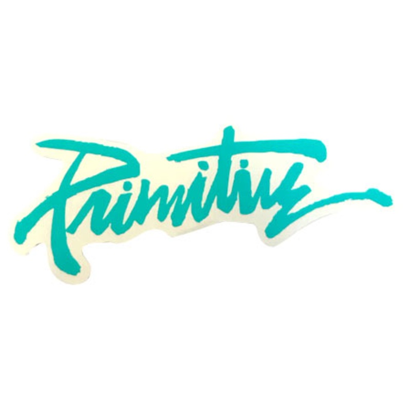 Primitive Skateboarding Logo Sticker Teal 5″ x 1″