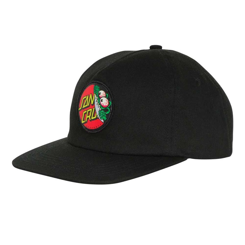 Santa Cruz Beware Dot Strapback Mid Profile Hat – Black Black