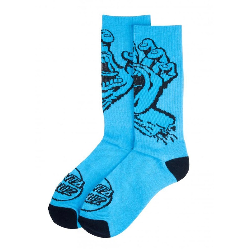 Santa Cruz Screaming Hand Mono Socks – Cyan