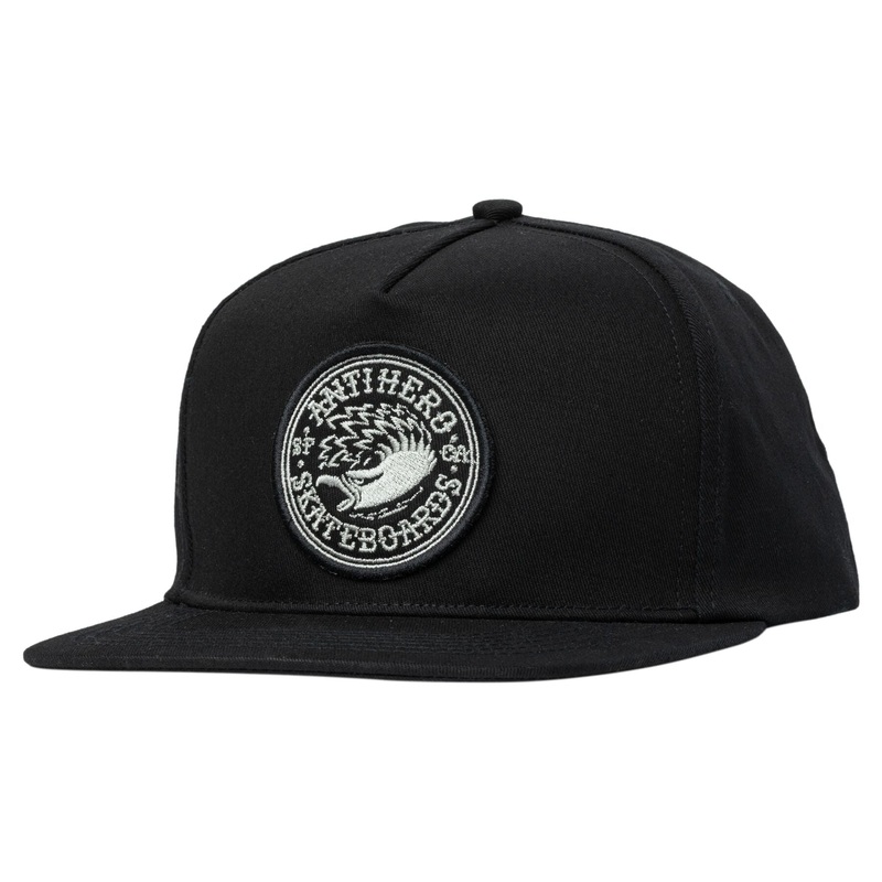 Anti Hero Eagle Round Snapback Hat – Black/Charcoal Black/Charcoal